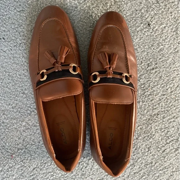 ALDO Brown Leather Tassel Loafers Aldo men main image 3